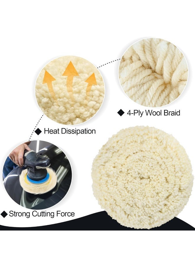 وسادة تلميع صوفية مقاس 7 بوصات مع نظام تثبيت لاصق، وسادة تلميع قوية لطلاء السيارات، مناسبة للقطع والتلميع والتنعيم والتشطيب - PS001 - Image 4